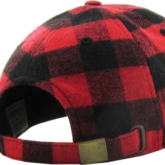 Red & Black Plaid Baseball Cap - Picture 6 of 7